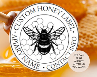 Editable Minimalist Luxury Honey Jar Label Template, Printable Custom ...