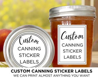 Custom Personalized Black and White Water-Resistant Label Sticker for Canning, Canned Goods, and Mason Jars