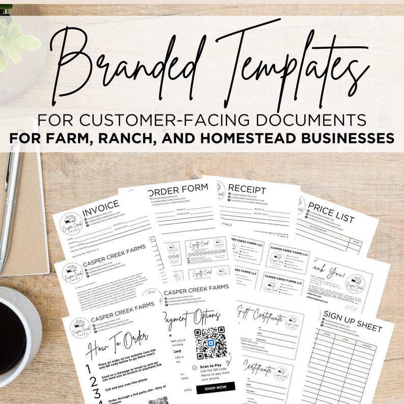 Custom Branded Template Bundle for Customer-facing Documents - for Farm ...
