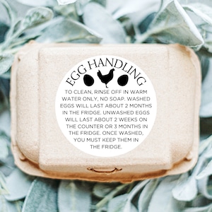 Egg Carton Handling Instructions Stickers