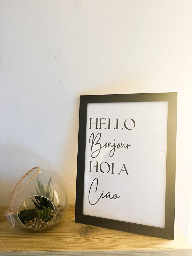 A4 Size Hello in Different Languages Print, Home Decor, Wall Prints no ...