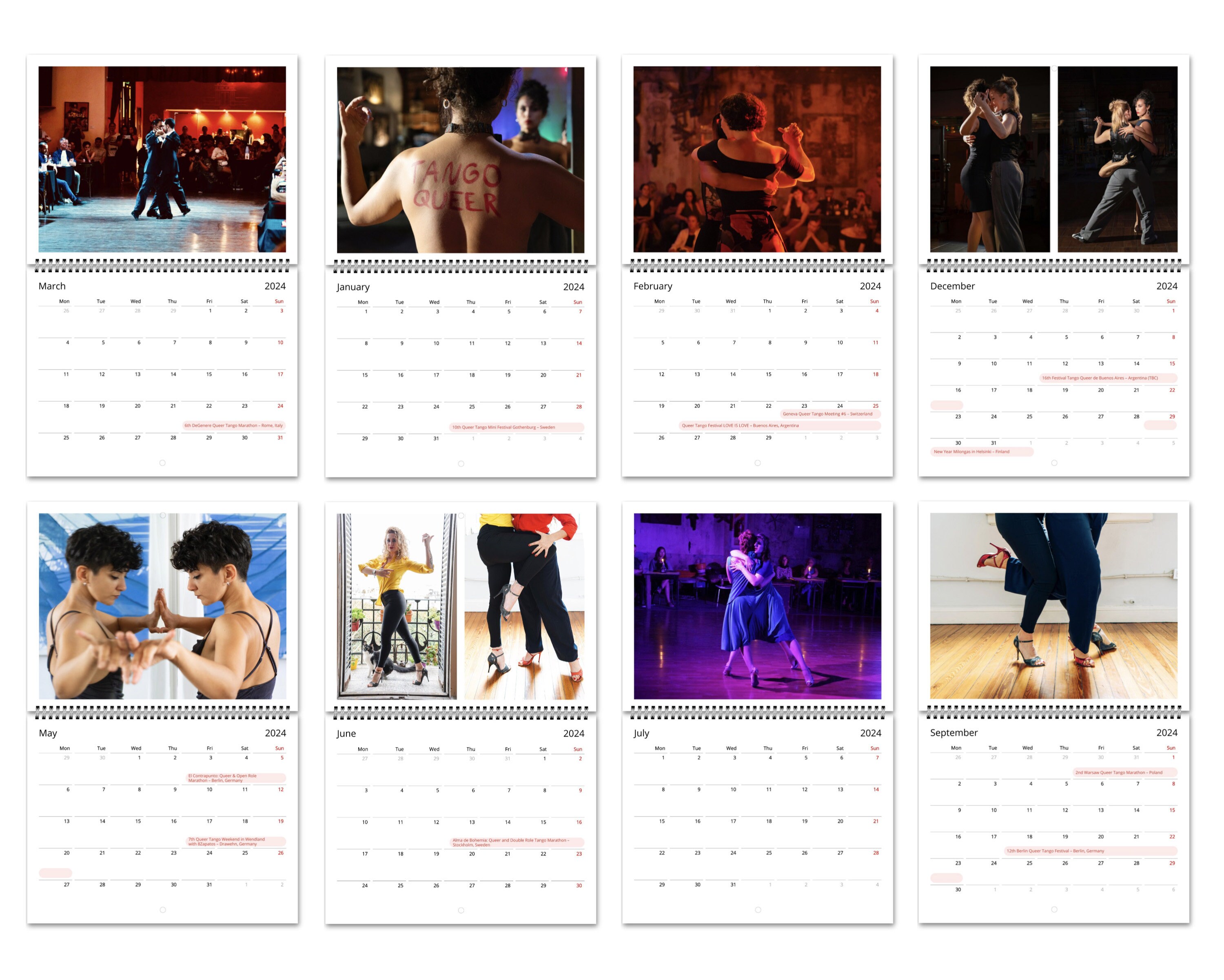 Queer Tango 2024 Festival Calendar INT - Etsy