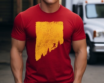Retro Mountain Trail Runner T-Shirt: Distressed Unisex Top