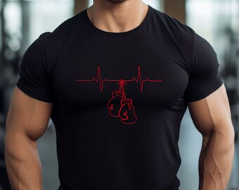 Graphic Tee: Boxing Heartbeat - Unisex Boxing Gloves T-Shirt