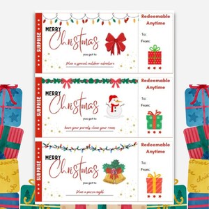 Editable Christmas Coupons for Kids I Christmas Coupon Template I Christmas Ideas for Kids I 36 Christmas Fun Ideas for Kids