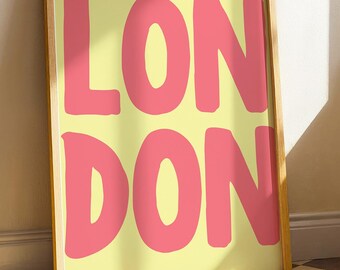 London Print Typography London Poster Wall Art Modern Travel Poster City Wall Art Gallery Wall Art UK Print Digital Download