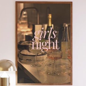 Drinks Poster Retro Wall Art Trendy Funky Decor Girly Poster Bar Cart Art Apartment Decor Girly Wall Art Dorm Decor Cheers Prink Digital