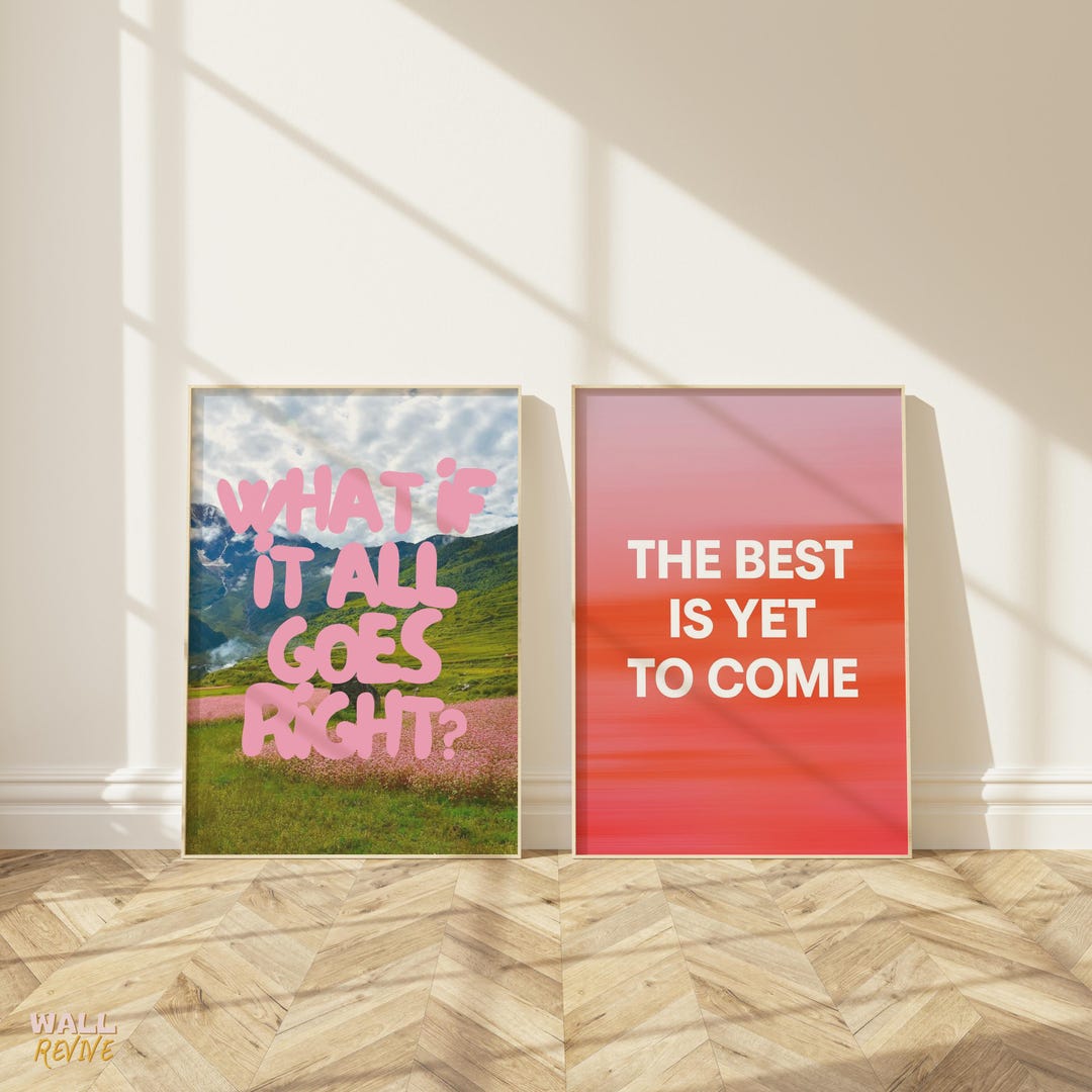 Pink Motivational Quote Print Set: Positive Affirmations Wall Art ...