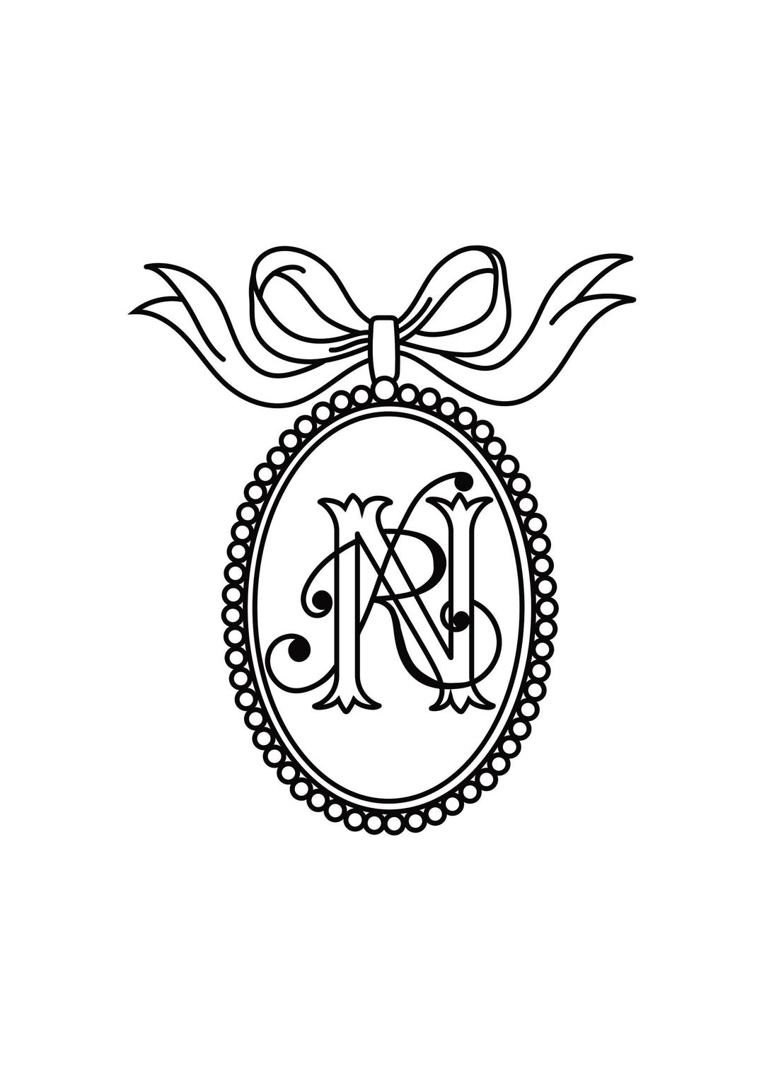 Custom Monogram for Bride and Groom: Two Initials Seal Design - Etsy