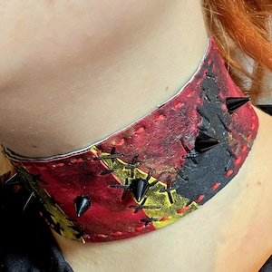 Handmade patchwork punk collar