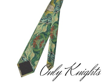 Vincent van Gogh Krawatte, Künstlerkrawatte, grüne Vincent van Gogh Krawatte, einzigartiges Geschenk für Künstler