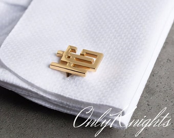 Customized Cufflinks - Groomsmen Gift - Initials Cufflinks - Personalized Cuff Links - Christmas Gift for Him - Groom Wedding Cufflinks