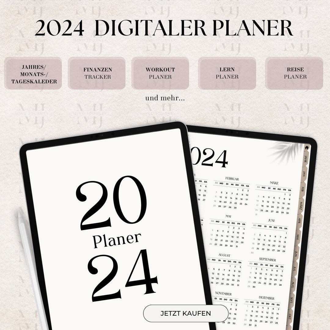 Digitaler Planer 2024 Deutsch Digitaler Planer Goodnotes Digitaler Planer 2024 Planer 2024