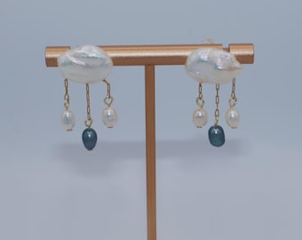 Indra Baroque Pearl Earrings Cloudy Rain Drops