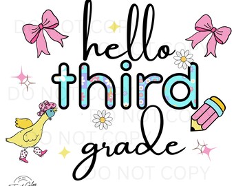 Pato de tercer grado PNG: Diseño de camiseta para maestros de regreso a clases (descarga digital)