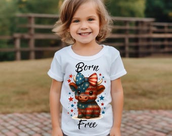 Patriotic Highland Cow PNG: 4th of July Sublimation Design (Digital Download, SVG File