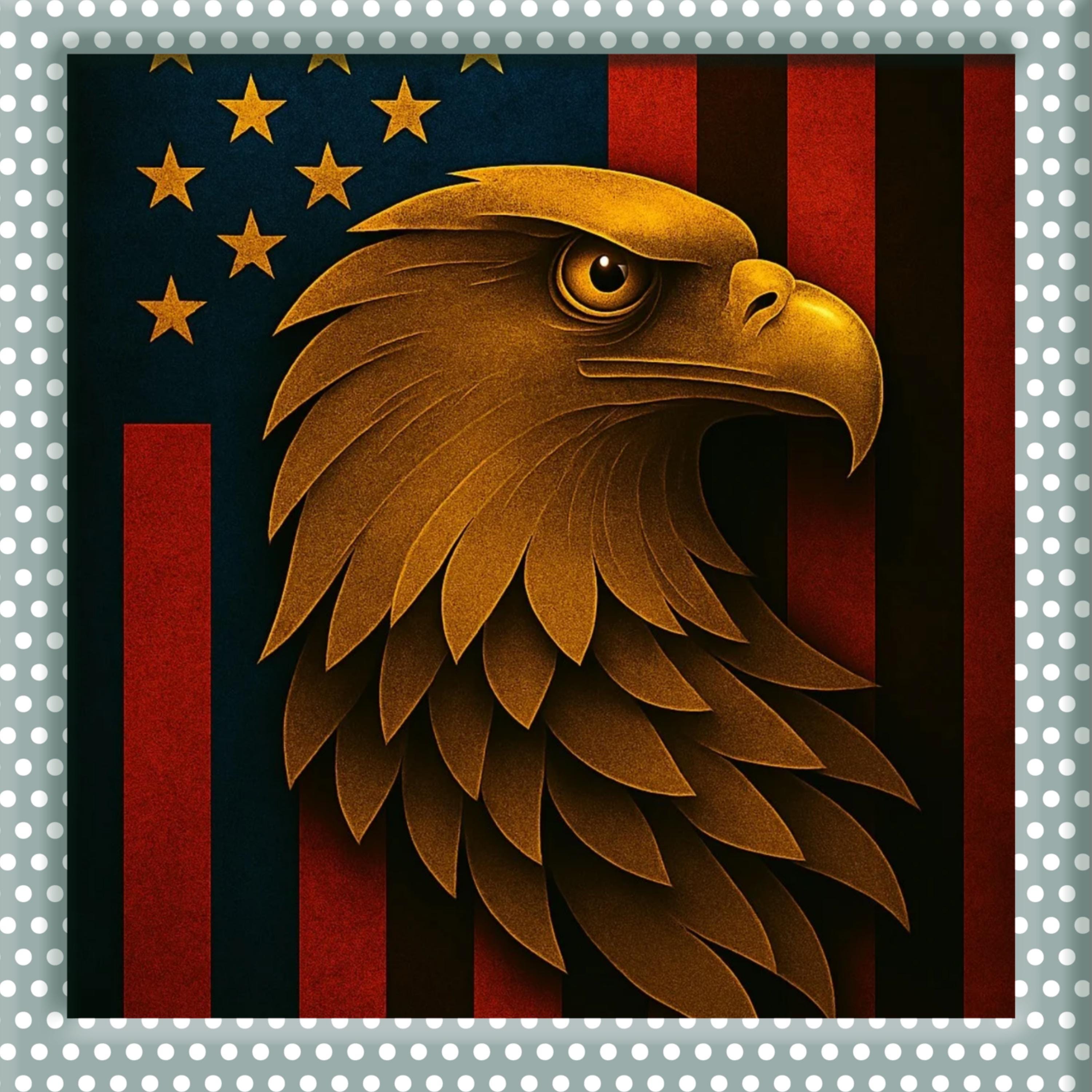 Patriotic Eagle Wall Art Print | American Flag Decor | Instant Download ...