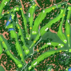 Carte du parcours de golf de l'Augusta National Golf Club, carte du parcours du tournoi des maîtres, carte de golf professionnel, affiche de golf des maîtres, cadeau de fête des pères