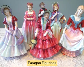 Figurines vintage Parangon : mandat royal unique, variété de dames, porcelaine anglaise, objets de collection rares