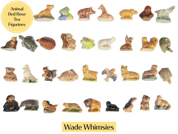 Wade Whimsies: Animals, Circus Figures, Red Rose Tea, Miniature Figurines, Porcelain, Vintage Ceramics, England