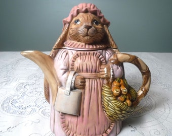 Vintage Bunny Teapot | Rabbit Teapot | Collectible Teapot | Tea Party Decor | Garden Tea Party | Mad Hatter Tea Party | Alice in Wonderland