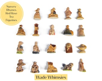 Wade Whimsies: Nursery Rhymes, Red Rose Tea, Miniature Figurines, Vintage Figures, Made in England