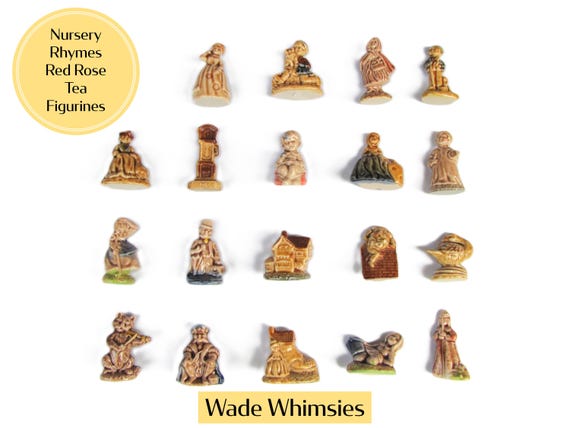 Wade Whimsies: Nursery Rhymes, Red Rose Tea, Miniature Figurines, Vintage Figures, Made in England