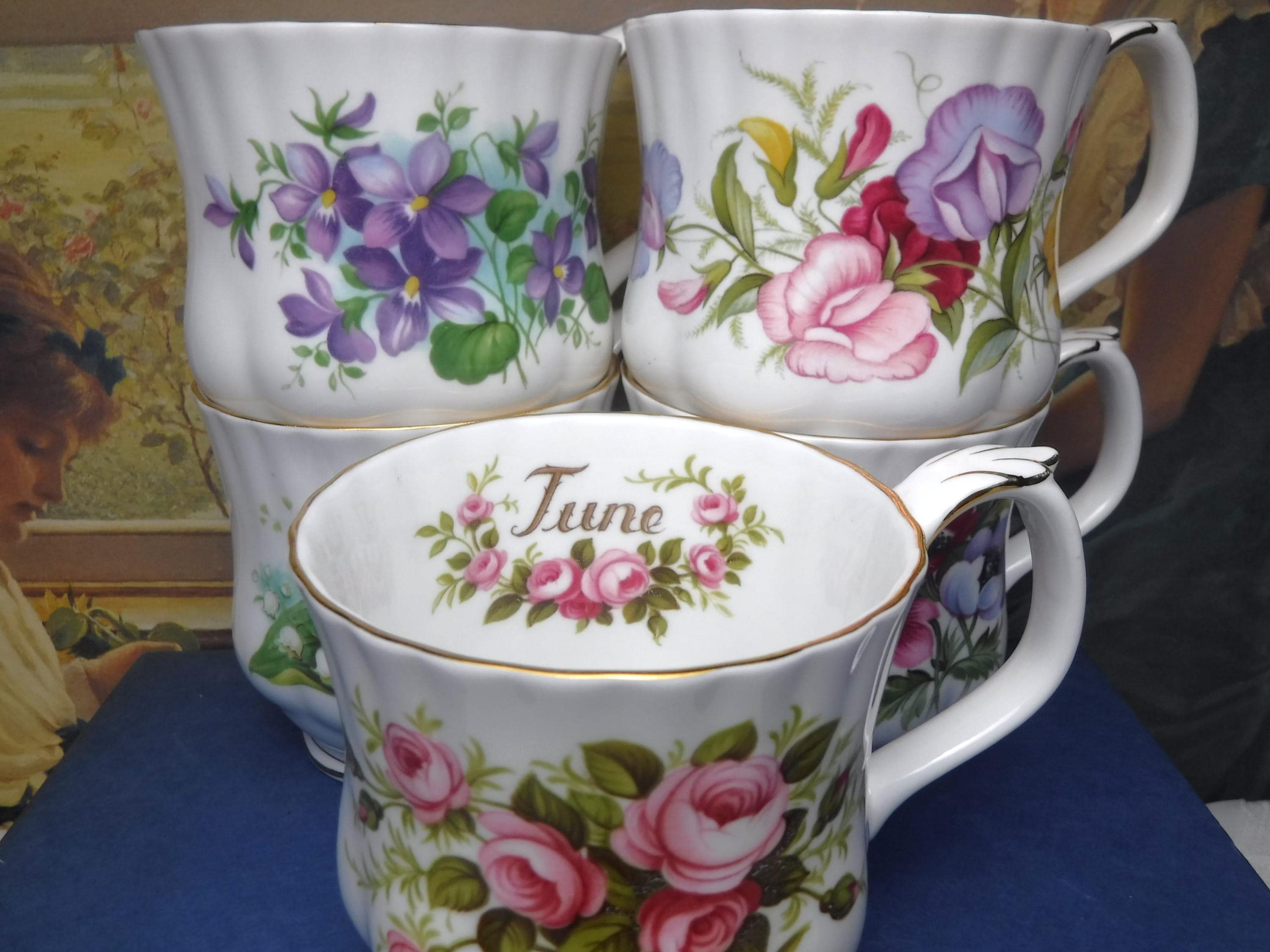Royal Albert Bone China Mug: Flower of the Month, Vintage Tea Cup