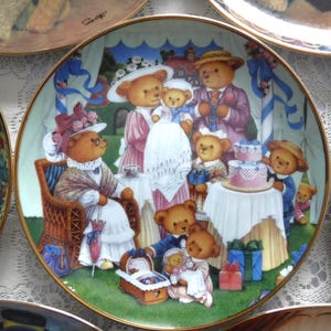 Franklin Mint Teddy Bear Plate: Vintage Heirloom Collection