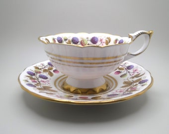 Royal Stafford Teacup and Saucer | Golden Bramble | English Bone China