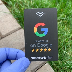 Obtenha mais avaliações com o Google Review Cartões de coleta para pequenas empresas Cartão de revisão com um toque Cartão NFC de plástico Avaliação do cliente Revisão fácil ReviU