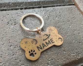 Dog Tag with Address/Phone,Hollow Paw Bone Dog ID Tag,Personalized Dog Tag,Customized Dog Tag,Dog Collar Tag,Dog Name Tag,Unique Pet Tags