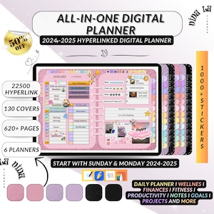 2025-2026 All-in-One Digital Planner | Hyperlinked Goodnotes & Android