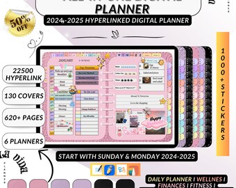 2025-2026 All-in-One Digital Planner | Hyperlinked Goodnotes & Android