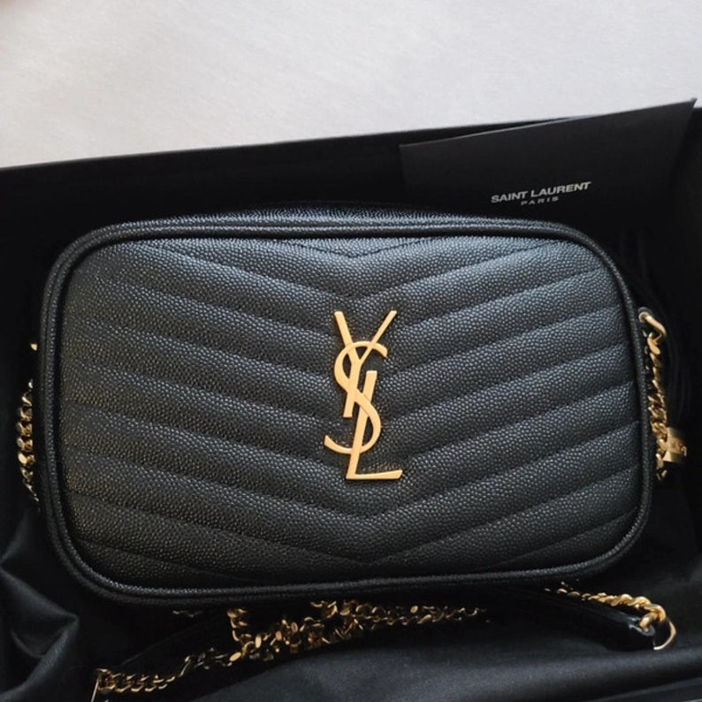 Vintage Saint Laurent Lou Medium Camera Monogram YSL Calf Crossbody Bag