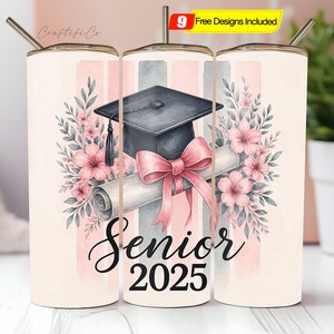 Pink Coquette Bow Graduation PNG Design, Senior 2025 PNG Files, Girl Graduation Sublimation Design, Shirt png, Grad Cap T-shirt Digital PNG