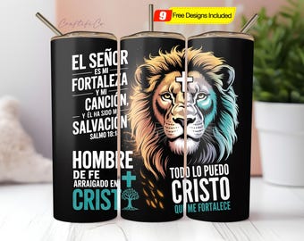 Spanish Bible Verse 20oz Tumbler Sublimation Design Digital Download PNG