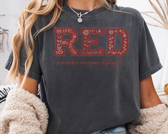 Comfort Colors Red Friday Shirt, Remember Everyone Deployed Tshirt, Red Friday, American Flag Us Veteran Shirt, On Friday We Wear Red, Red T