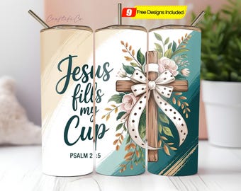 Coquette Christian Tumbler Wrap PNG, 20oz Skinny Sublimation Tumbler Design, Cross Valentine Sublimation Design Png, Religious Tumbler Wrap