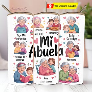 Spanish Tumbler Wrap, Grandma Tumbler PNG, Mi Abuela Sublimation Design, Mothers Day , Digital Download Tumbler Design