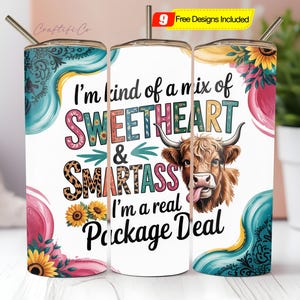 cute country highland cow tumbler wrap PNG, Sublimation design templates, straight png Digital download, 20oz sublimation tumbler wrap
