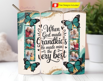 Grandma photo frame 20oz skinny tumbler PNG, Mother's Day png, customize tumbler png, Grandma tumbler png, sublimate designs download