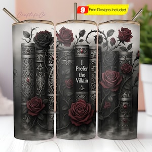 a set of three travel mugs with roses on them