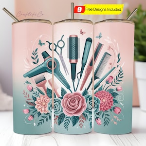 Hairdresser Seamless 20oz Tumbler Wrap Hairstylist Tumbler Sublimation Png, Hair Boss Tumbler Designs Hair Hustler Tumbler PNG, Digital file