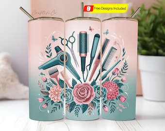 Hairdresser Seamless 20oz Tumbler Wrap Hairstylist Tumbler Sublimation Png, Hair Boss Tumbler Designs Hair Hustler Tumbler PNG, Digital file