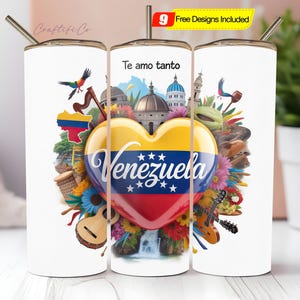 Venezuela Tumbler Wrap 20 oz, Venezuela Flag Tumbler PNG, Patriotic Skinny Tumbler Sublimation, Venezuela Termo Wrap, Digital Download