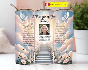 Memorial Tumbler Wrap PNG, Memorial Sublimation Tumbler designs, Funeral Poem, 20 oz skinny, In Loving Memory, Digital File