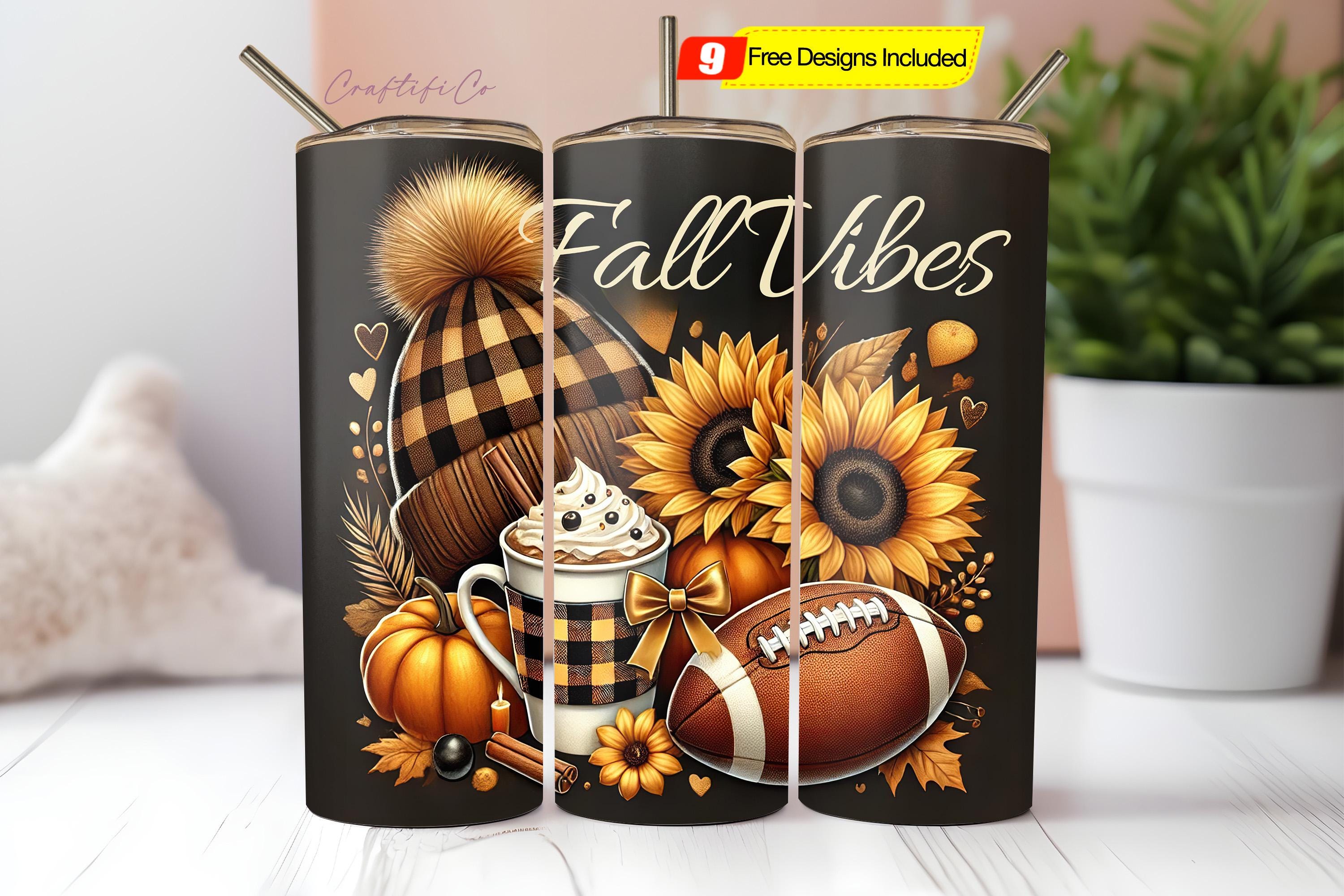 20oz Skinny Tumbler Wrap PNG Pumpkin Season Sublimation Design Fall ...