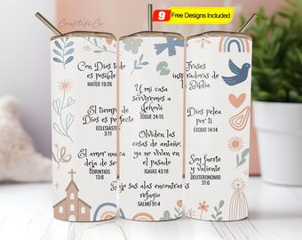 Citations bibliques en espagnol Gobelet de 20 oz, sublimation, png