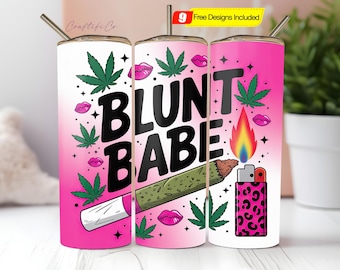 Vaso delgado Blunt Babe de 20 oz, diseño de sublimación, descarga digital PNG instantánea (solo digital), envoltura para vaso Smoker, PNG